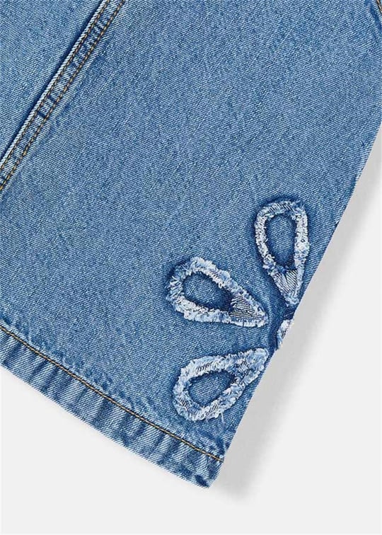 Mayoral Kız Çocuk Salopet Denim Elbise Mavi 3910