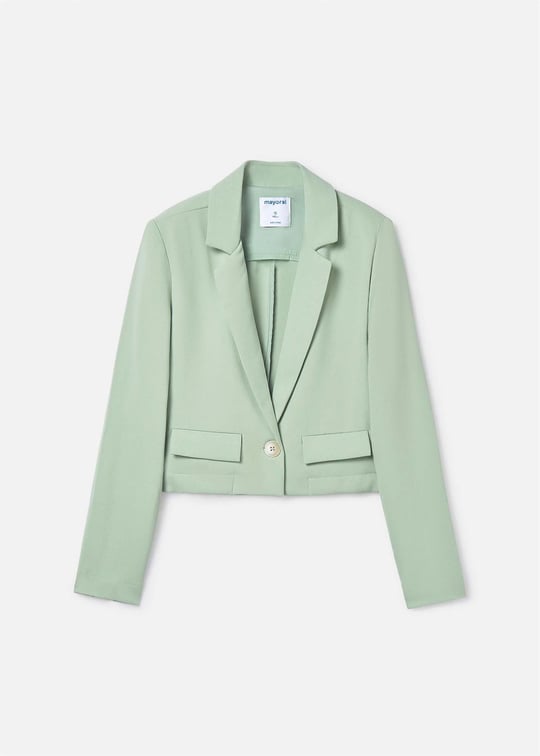 Mayoral Kız Çocuk Şifon Kısa Blazer Ceket Yeşil 6403