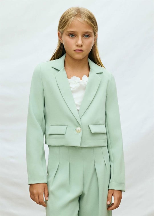 Mayoral Kız Çocuk Şifon Kısa Blazer Ceket Yeşil 6403