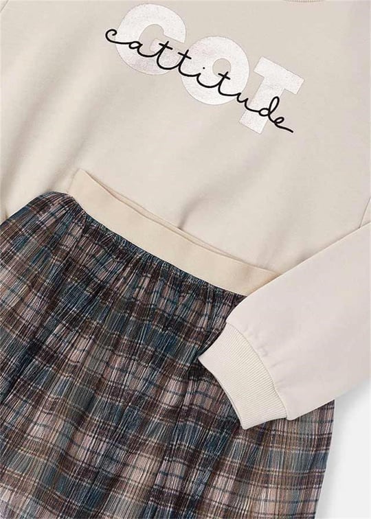 Mayoral Kız Çocuk Sweat Tül Etek Set Bej 4937