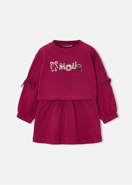Mayoral Kız Çocuk Sweatshirt Elbise Takım Mürdüm 4917
