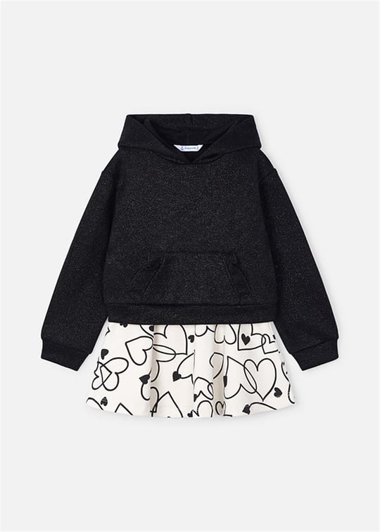 Mayoral Kız Çocuk Sweatshirt Etek Set Siyah 4936