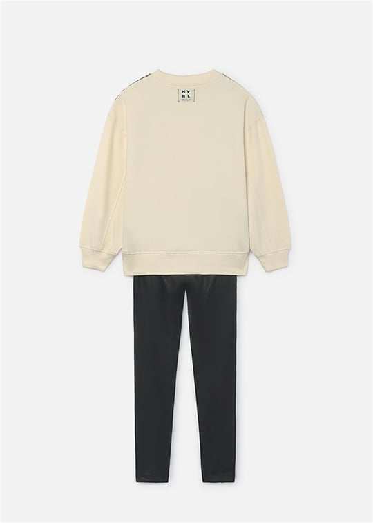 Mayoral Kız Çocuk Sweatshirt Tayt Takım Siyah 7763