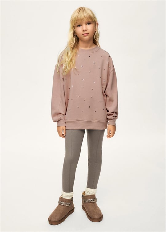 Mayoral Kız Çocuk Sweatshirt Tayt Takım Bej 7763