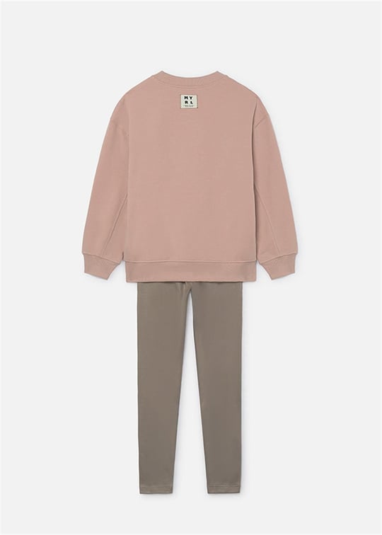 Mayoral Kız Çocuk Sweatshirt Tayt Takım Bej 7763