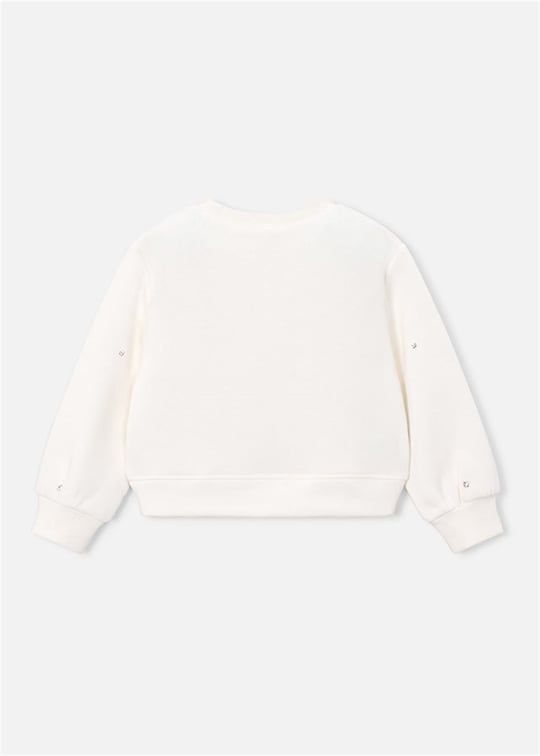 Mayoral Kız Çocuk Taşlı Sweatshirt Beyaz 4408
