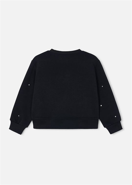 Mayoral Kız Çocuk Taşlı Sweatshirt Siyah 4408