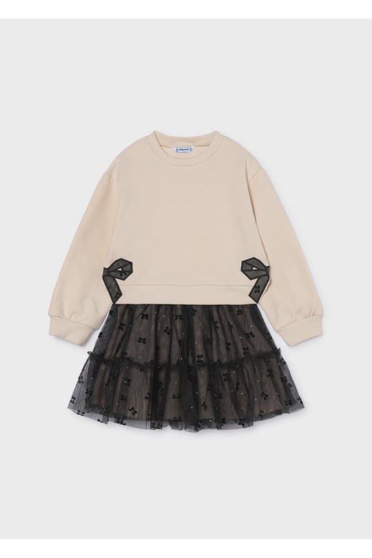 Mayoral Kız Çocuk Tül Etek Sweatshirt Takım Krem 4934
