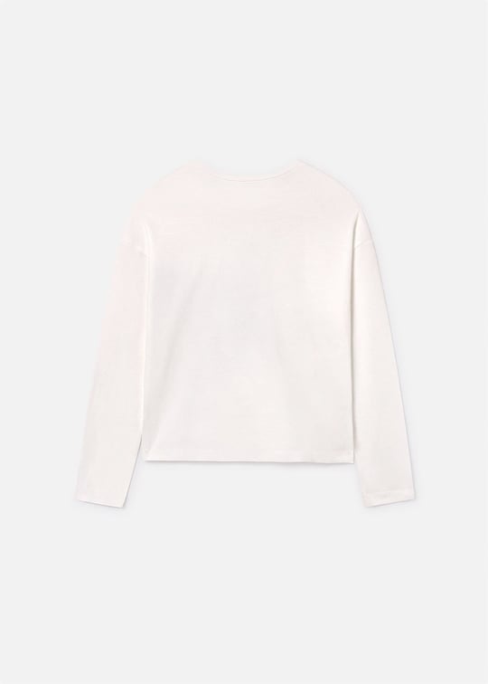 Mayoral Kız Çocuk Uzun Kol Sweatshirt Ekru 7019