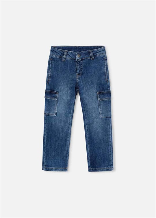 Mayral Erkek Çocuk Kargo Kot Pantolon Mavi 3578