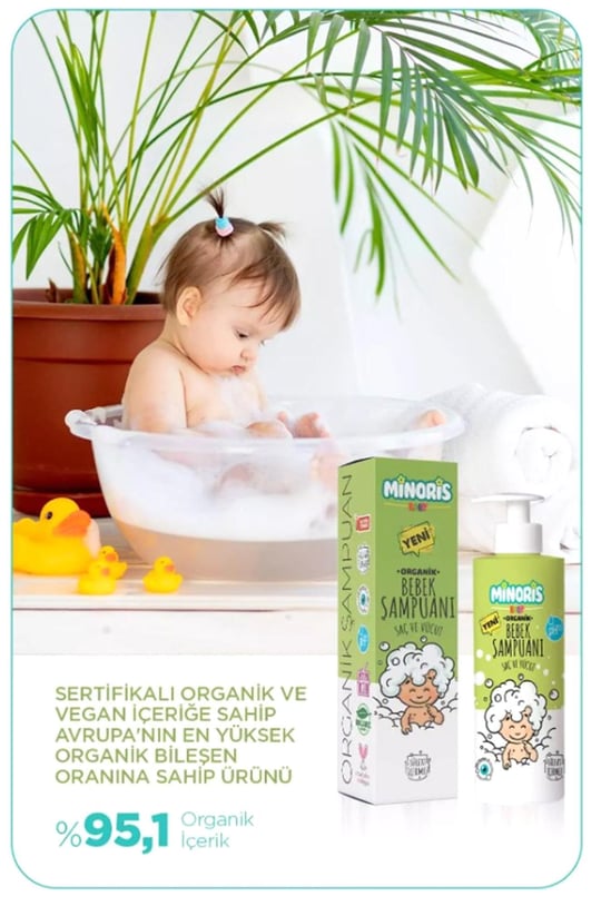 Minoris Baby Organik Bebek Saç ve Vücut Şampuanı 400ml