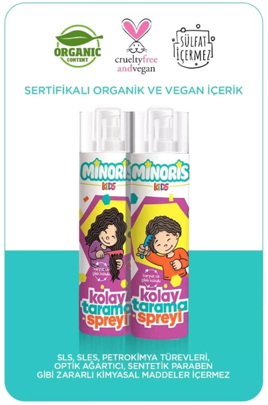 Minoris Kids Kolay Tarama Saç Spreyi 200ml