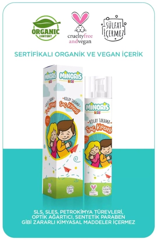 Minoris Kids Organik Kolay Tarama Saç Kremi 200ml
