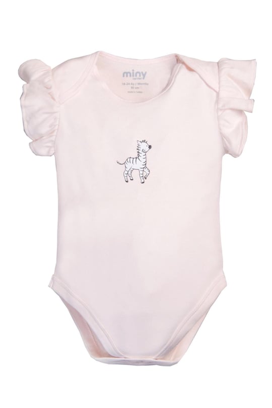 Miny Center Kız Bebek 2'li Kısa Kollu Çıtçıtlı Body Pembe MNT23K031