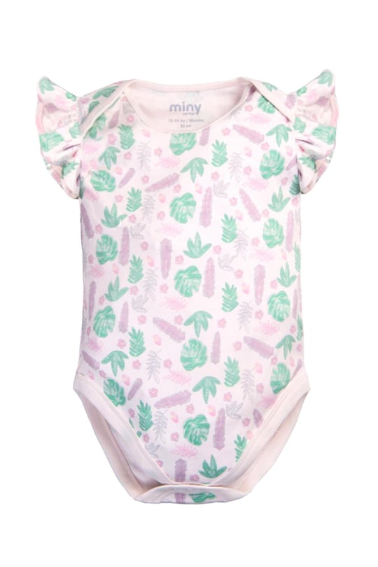 Miny Center Kız Bebek 2'li Kısa Kollu Çıtçıtlı Body Pembe MNT23K031