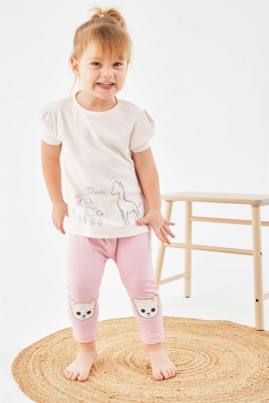 Miny Center Kız Bebek Tshirt Pembe MNT23K161