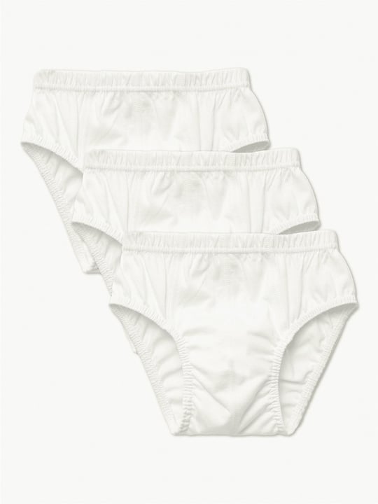 Natuline Erkek Çocuk 3'lü Penye Slip Külot Beyaz 2501