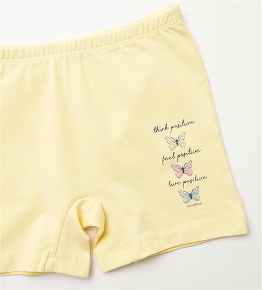 Natuline Kız Çocuk 2'li Positive Butterfly Likralı Boxer Pembe/Yeşil 5502