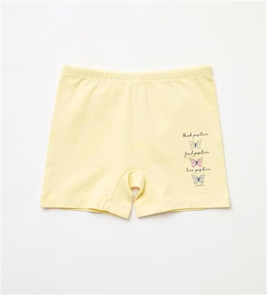 Natuline Kız Çocuk 2'li Positive Butterfly Likralı Boxer Pembe/Yeşil 5502