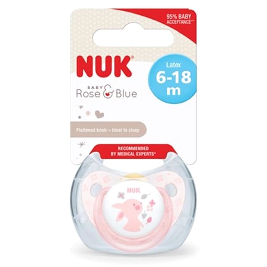 Nuk Baby Rose Kauçuk Emzik 6-18 Ay Tavşan 734035