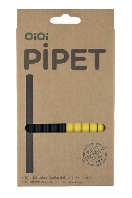 Oioi 10'lu Silikon Pipet Siyah/Sarı 1110010