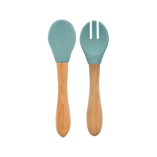 OiOi Mama Kaşığı + Çatal - Aqua Green 01340001