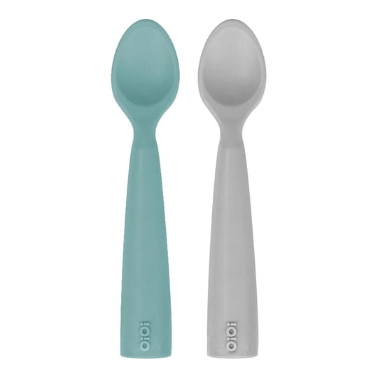 Oioi Nam Nam 2'li Silikon Kaşık Aqua Green/Powder Grey 1140016