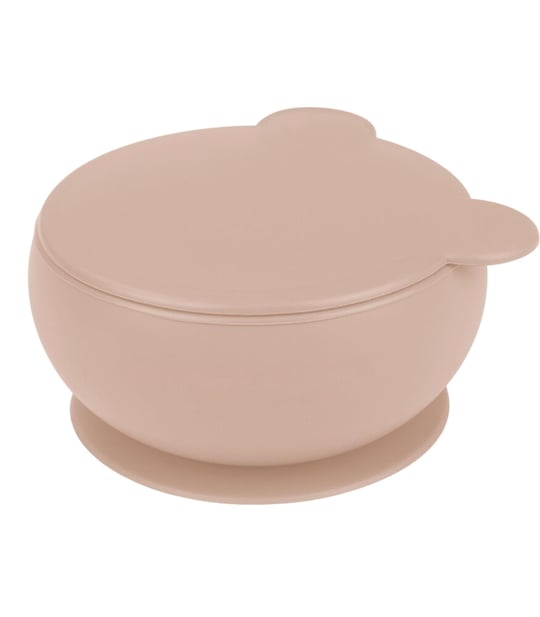 OiOi Silikon Kapaklı Kase Vakum Tabanlı Bubble Beige 01080008