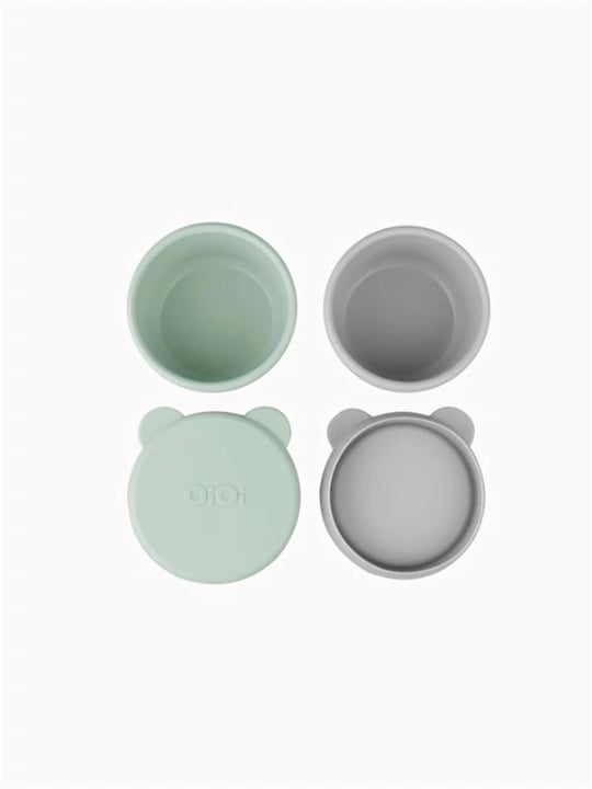 Oioi Silikon Kapaklı Mini Bites Kase 2'li River Green/Powder Grey 01400008