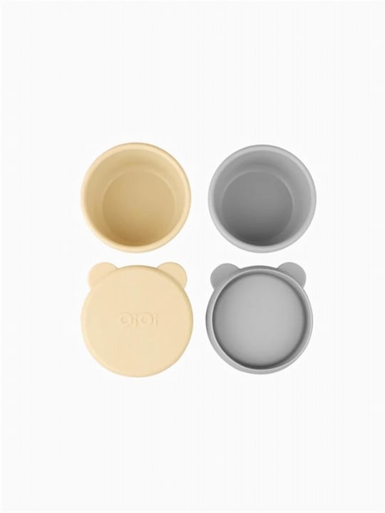 Oioi Silikon Kapaklı Mini Bites Kase 2'li Mellow Yellow/Powder Grey 01400006