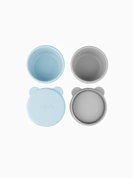 Oioi Silikon Kapaklı Mini Bites Kase 2'li Mineral Blue/Powder Grey 01400003