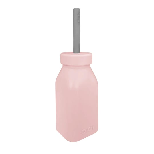 Oioi Silikon Şişe+Pipet Pinky Pink/Powder Grey 01240008