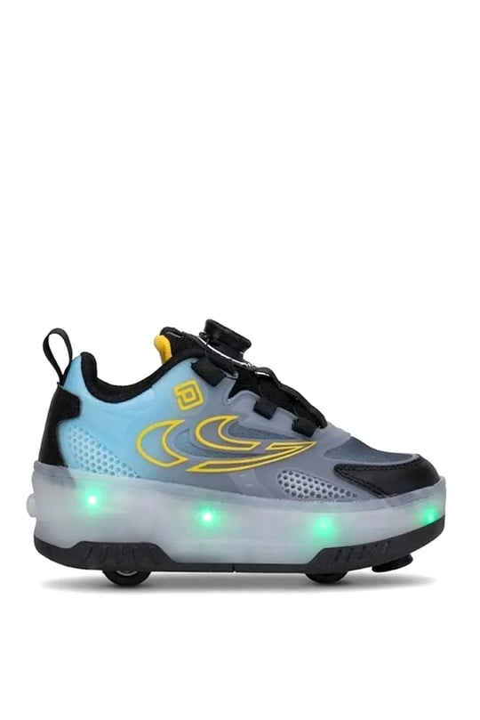 Pepino Kids Erkek Çocuk Filet Patenli Spor Ayakkabı Siyah Turkuaz 2227