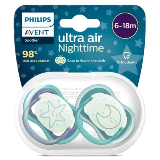Philips Avent Erkek 2'li Ultra Air Gece Emzik 6-18 Ay Scf376/13