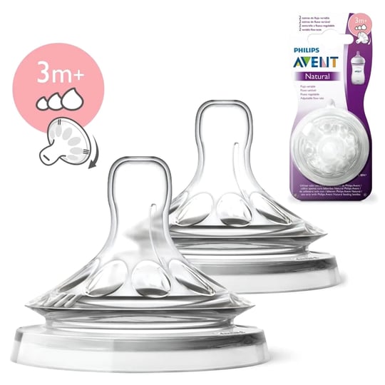 Philips Avent Natural Akış Ayarlı 2'li Biberon Emziği  3 Ay SCF045/27