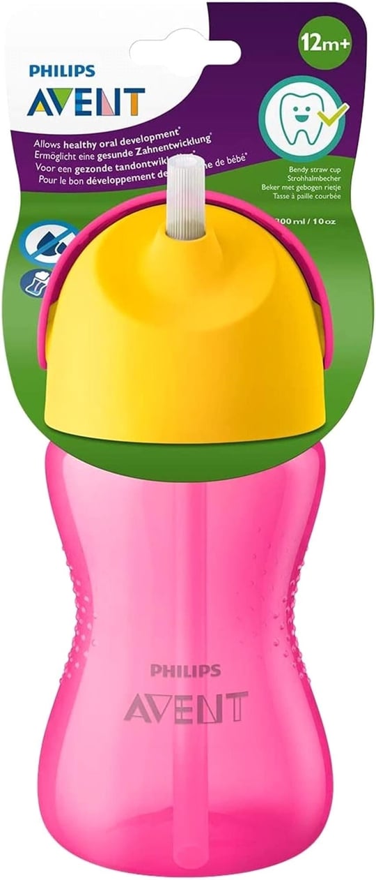 Philips Avent Yeni Desenli Pipetli Bardak 300 Ml Pembe SCF798/02
