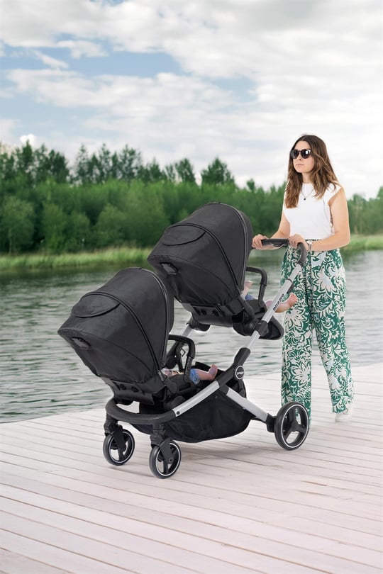 Prego 2071 İbiza Pro İkiz Bebek Arabası Siyah