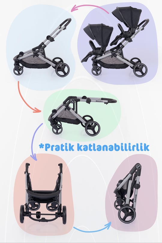 Prego 2071 İbiza Pro Travel Sistem İkiz Bebek Arabası