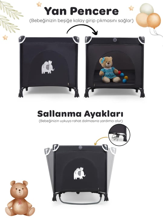 Prego Atlanta Max Oyun Parkı 70*120 Füme + Yatak Hediyeli
