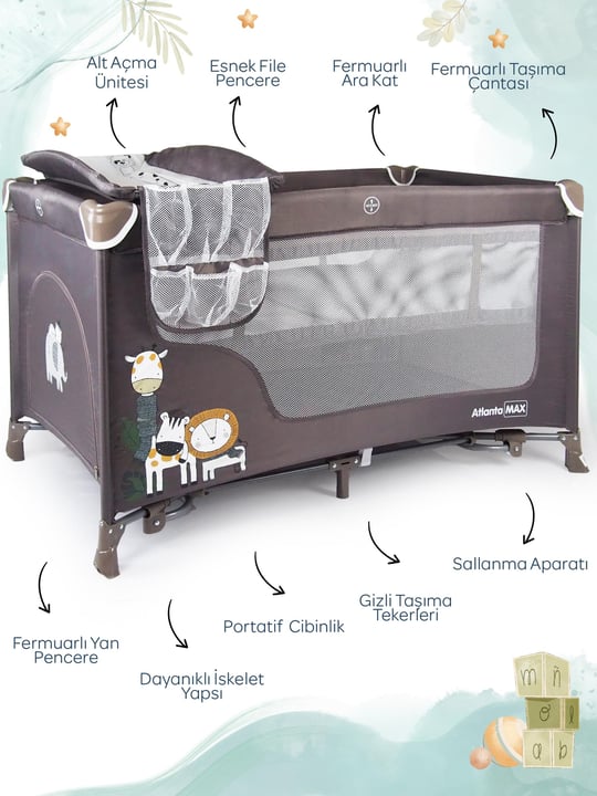 Prego Atlanta Oyun Parkı 70*120 Cm Bej 8046