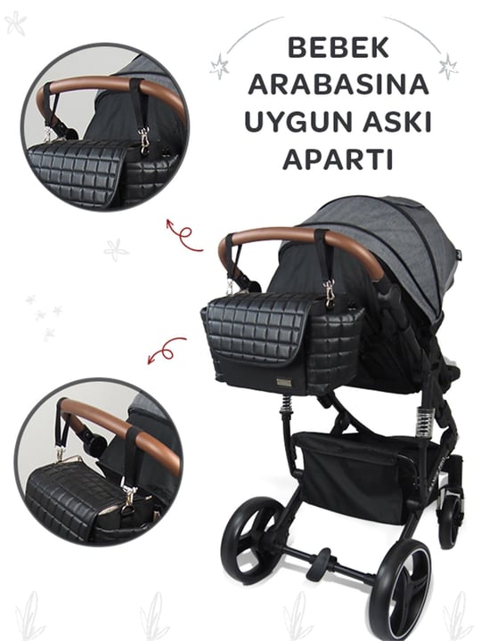 Prego Bella Bebek Bakım Çantası Siyah 3080