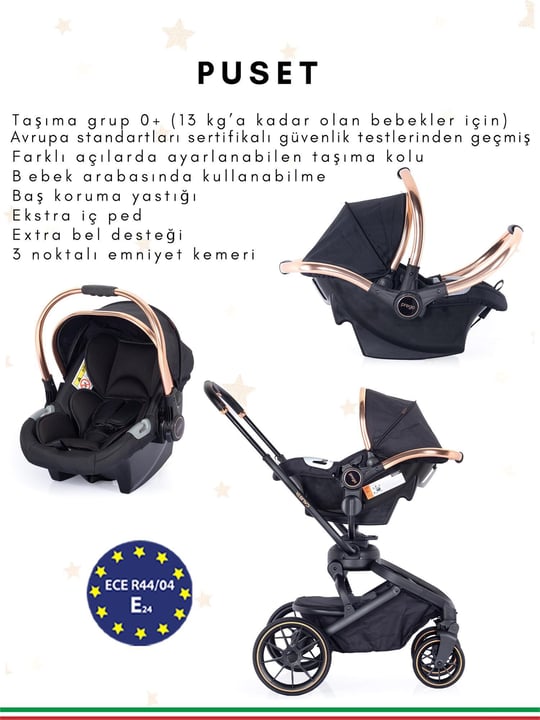 Prego Calista Travel Sistem Bebek Arabası Siyah 2045 