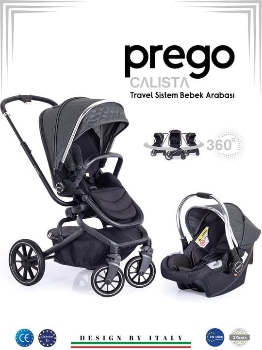 Prego Calista Travel Sistem Bebek Arabası Gri 2045 