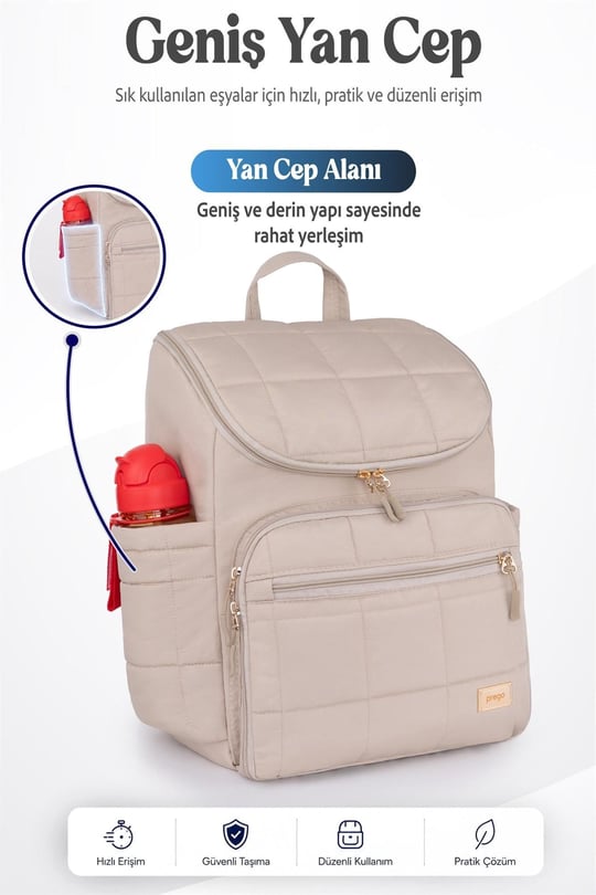Prego Glory Bebek Bakım Çantası Bej 3070