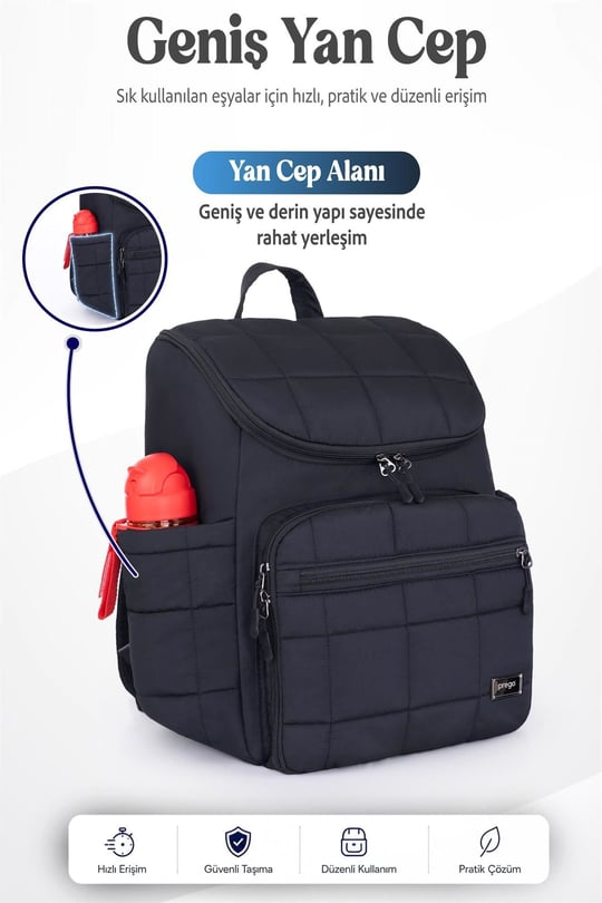 Prego Glory Bebek Bakım Çantası Siyah 3070