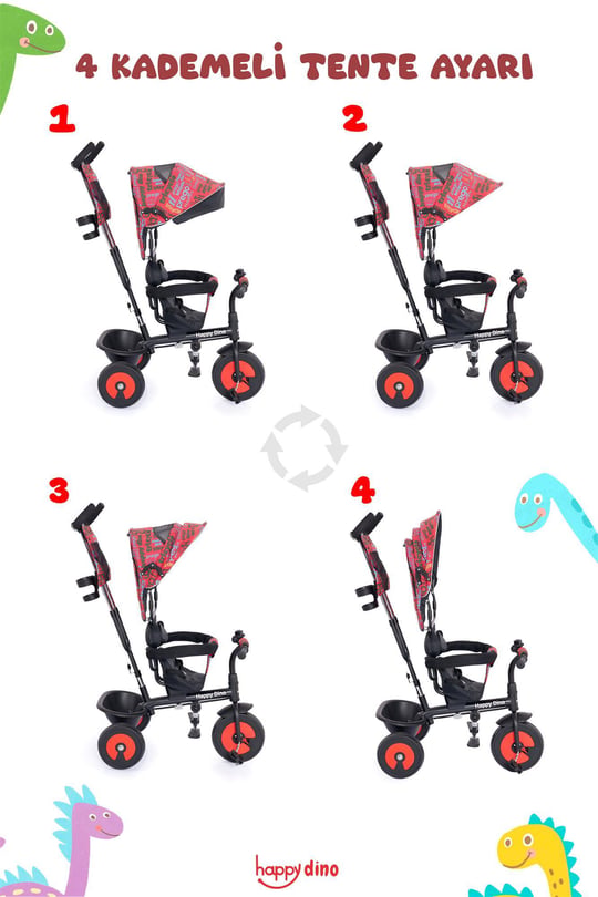 Prego Happy Dino Çocuk Bisikleti T307 Kırmızı
