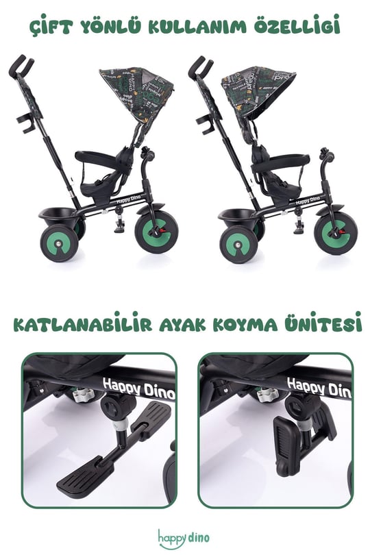 Prego Happy Dino Çocuk Bisikleti T307 Yeşil