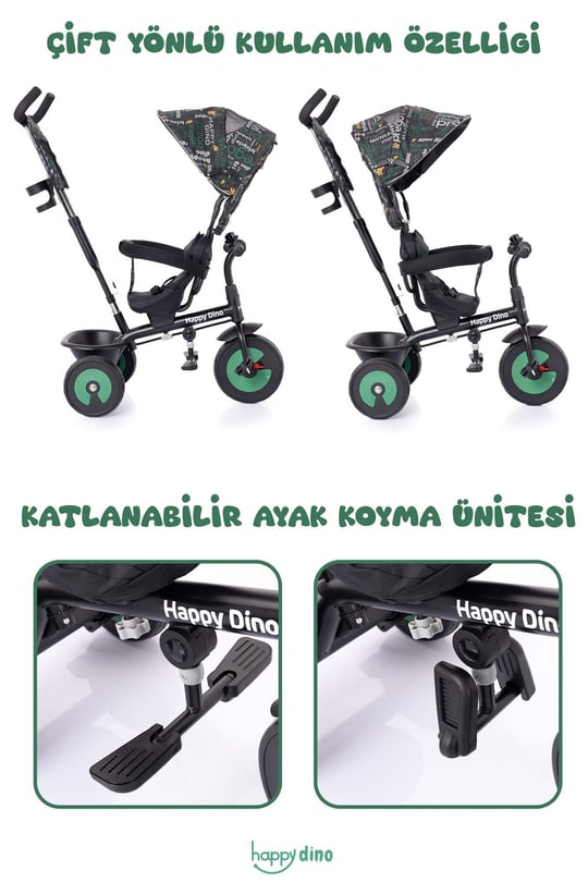 Prego Happy Dino Çocuk Bisikleti T307 Yeşil