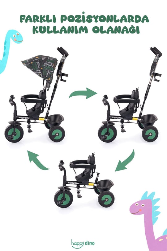 Prego Happy Dino Çocuk Bisikleti T307 Yeşil