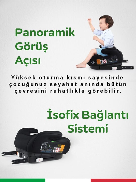 Prego Hera İ-Size İsofixli Yükseltici Oto Koltuğu Yeşil 4099